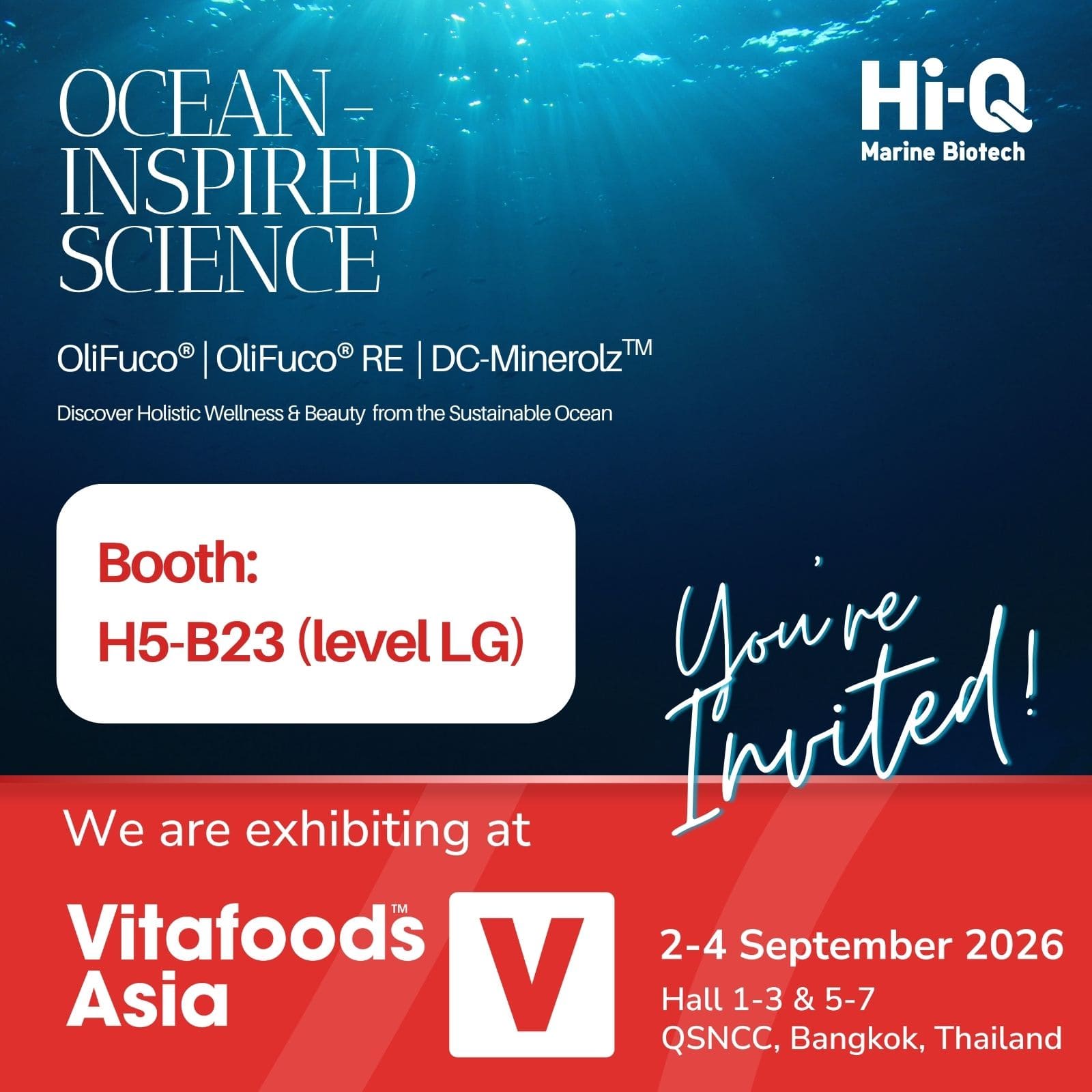 Ocean-Inspired Science - Visit Hi-Q at Vitafoods Asia 2026